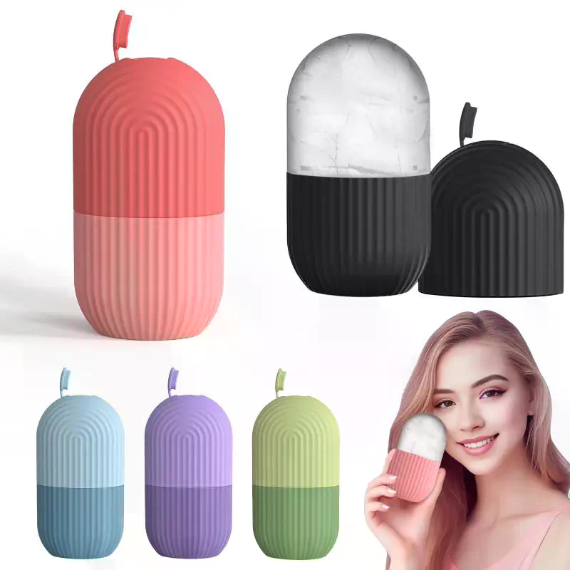 Face Ice Roller Puffiness - Rolo de Gelo Facial de Silicone