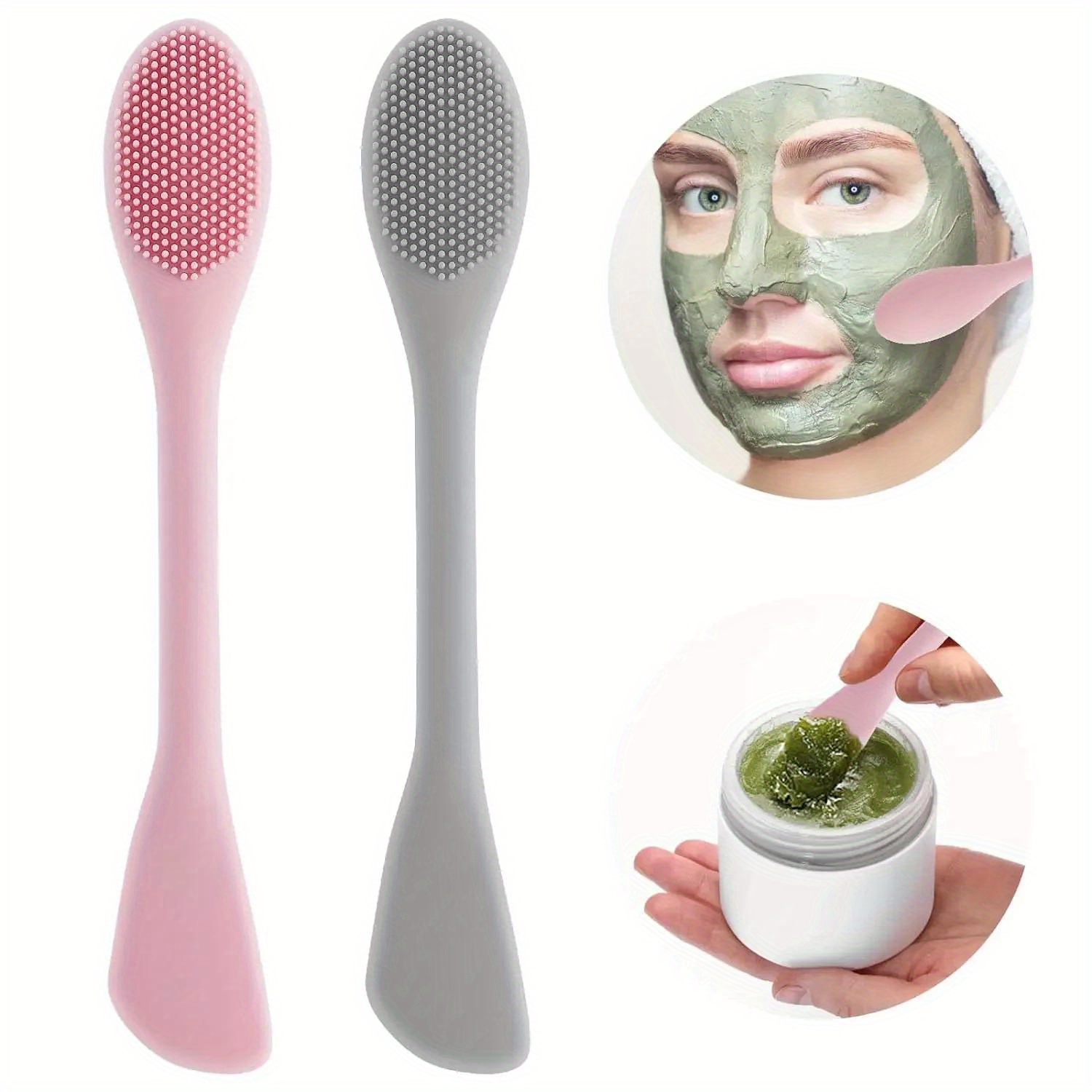 Silicone Face Scrubber Electric - Cabeça dupla máscara facial escova aplicador