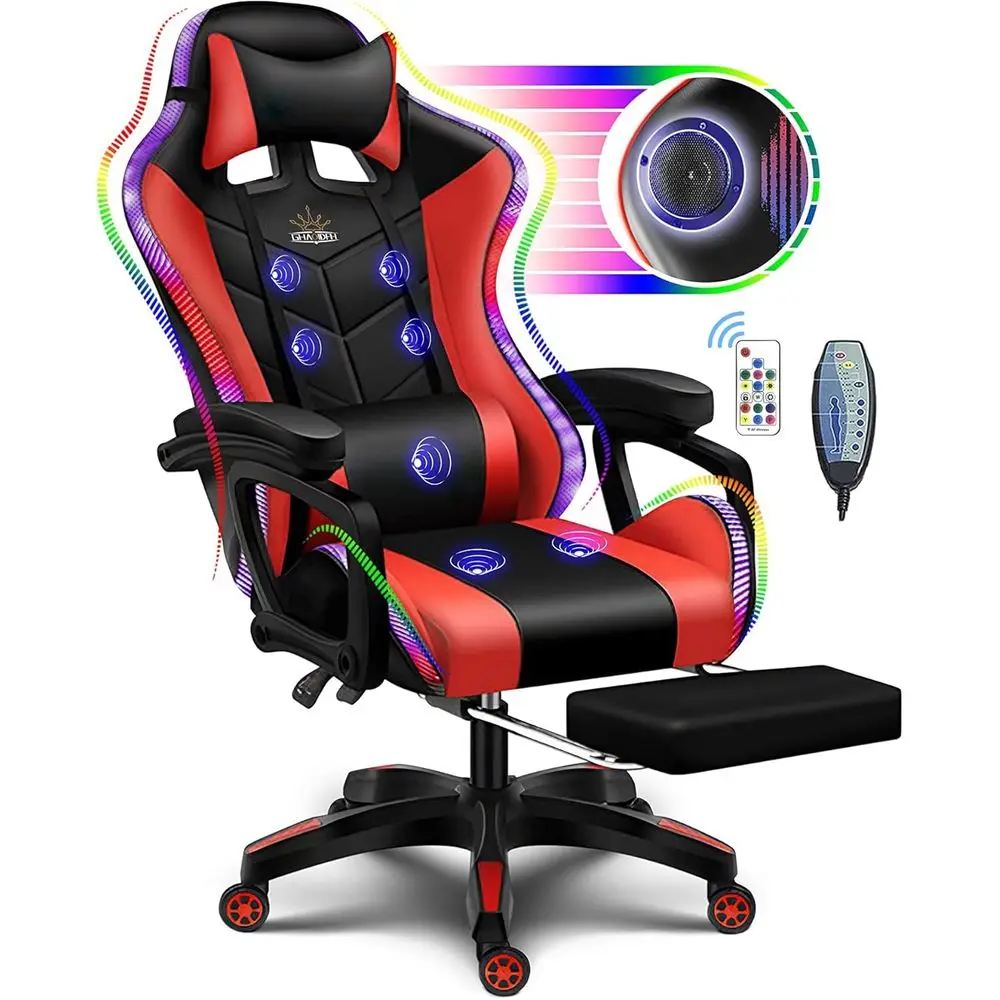 Massage - Cadeira de Jogos Ergonômica com Encosto