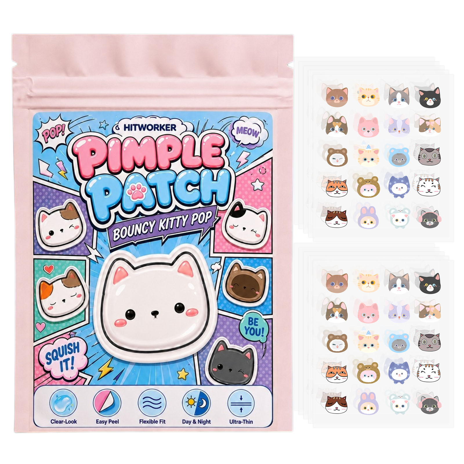 Hydrocolloid Pimple Patch - 100 Adesivos de Pimple Patch de