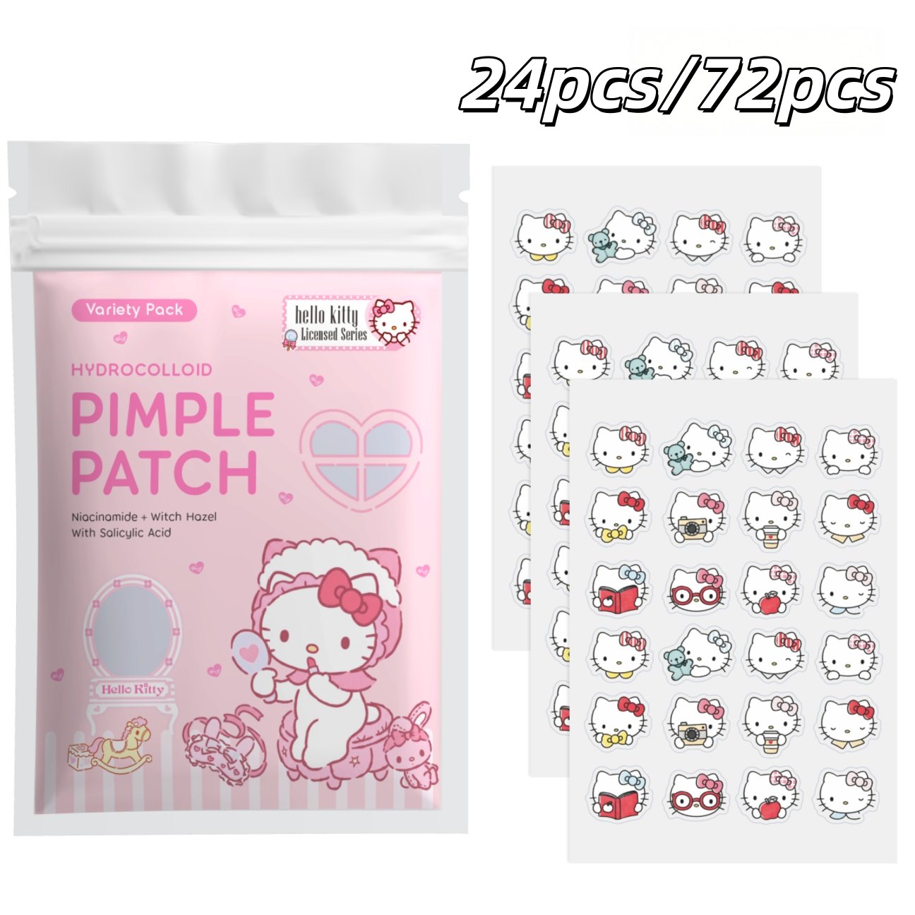 Hydrocolloid Pimple Patch - 24/72 peças de Adesivos Hidrocoloides Hello