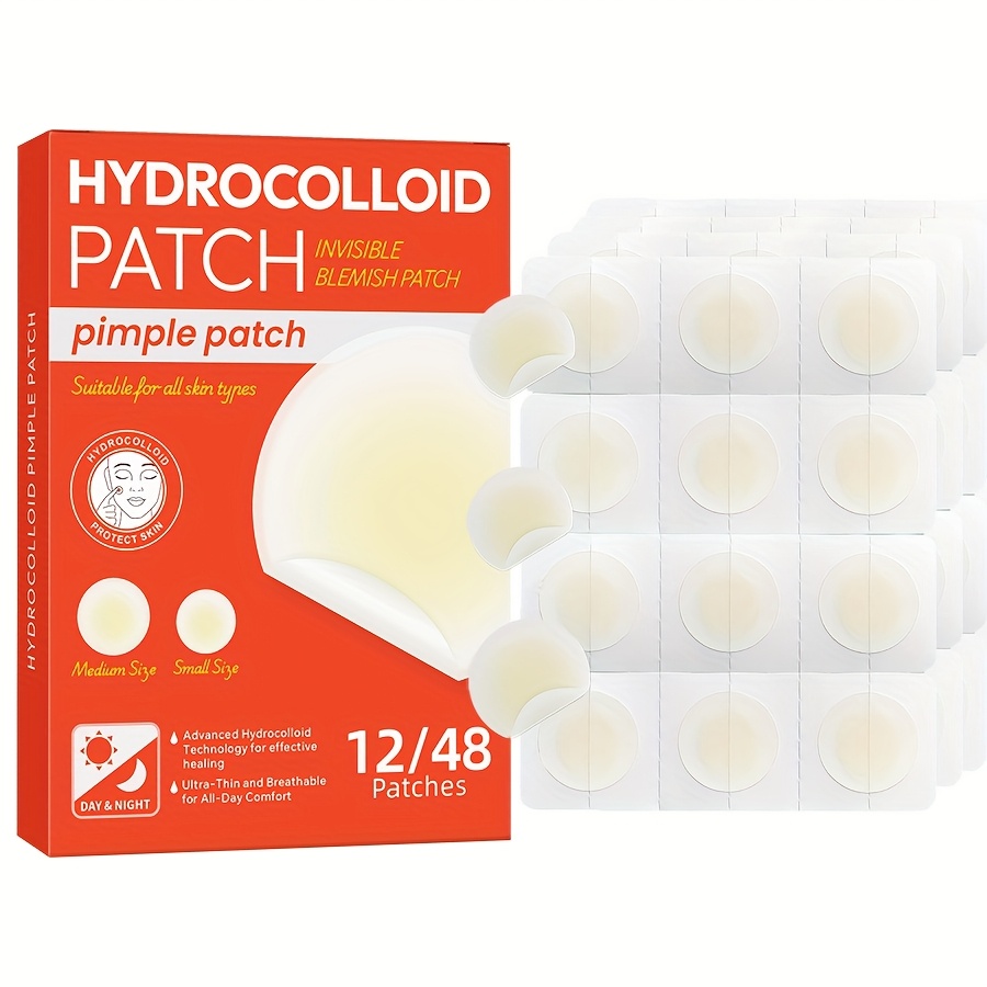 Hydrocolloid Pimple Patch - 48 PCS Patches hidrocolóides para acne