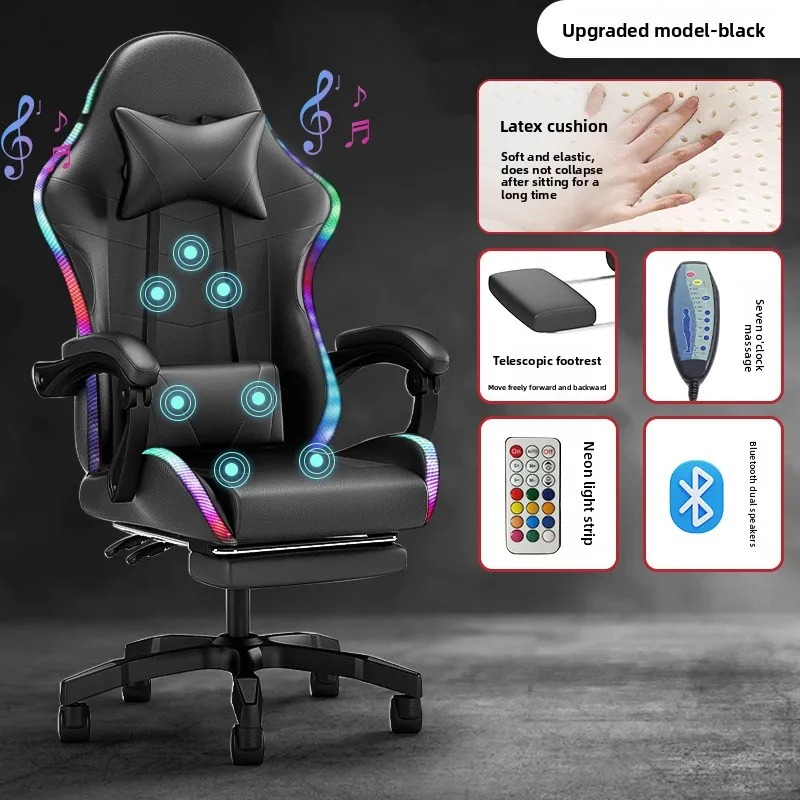 Massage - Cadeira Gamer com Luzes, Caixa de