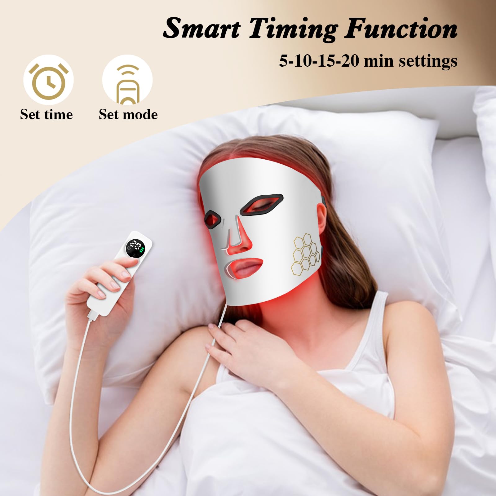 Hello Face LED Máscara Facial  - Led Light Therapy Face Mask avaliação e preço