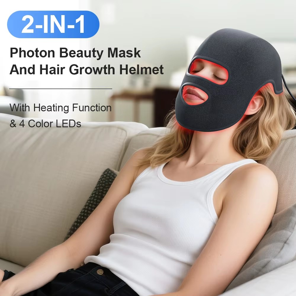 Máscara Facial e Chapéu LED 4  - Led Light Therapy Face Mask avaliação e preço