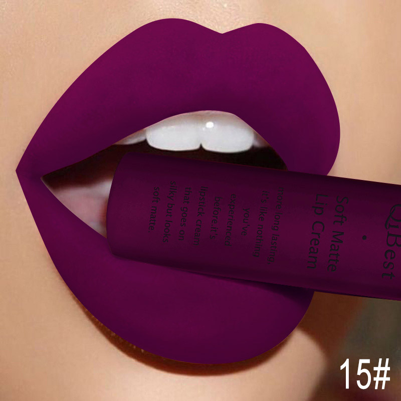 Qibest sexy veludo fosco brilh - Matte Velvet Lip Tint Long Lasting avaliação e preço