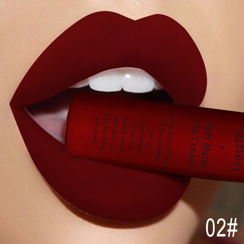 Qibest sexy veludo fosco brilh - Matte Velvet Lip Tint Long Lasting avaliação e preço
