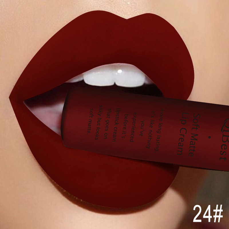 Qibest sexy veludo fosco brilh - Matte Velvet Lip Tint Long Lasting avaliação e preço