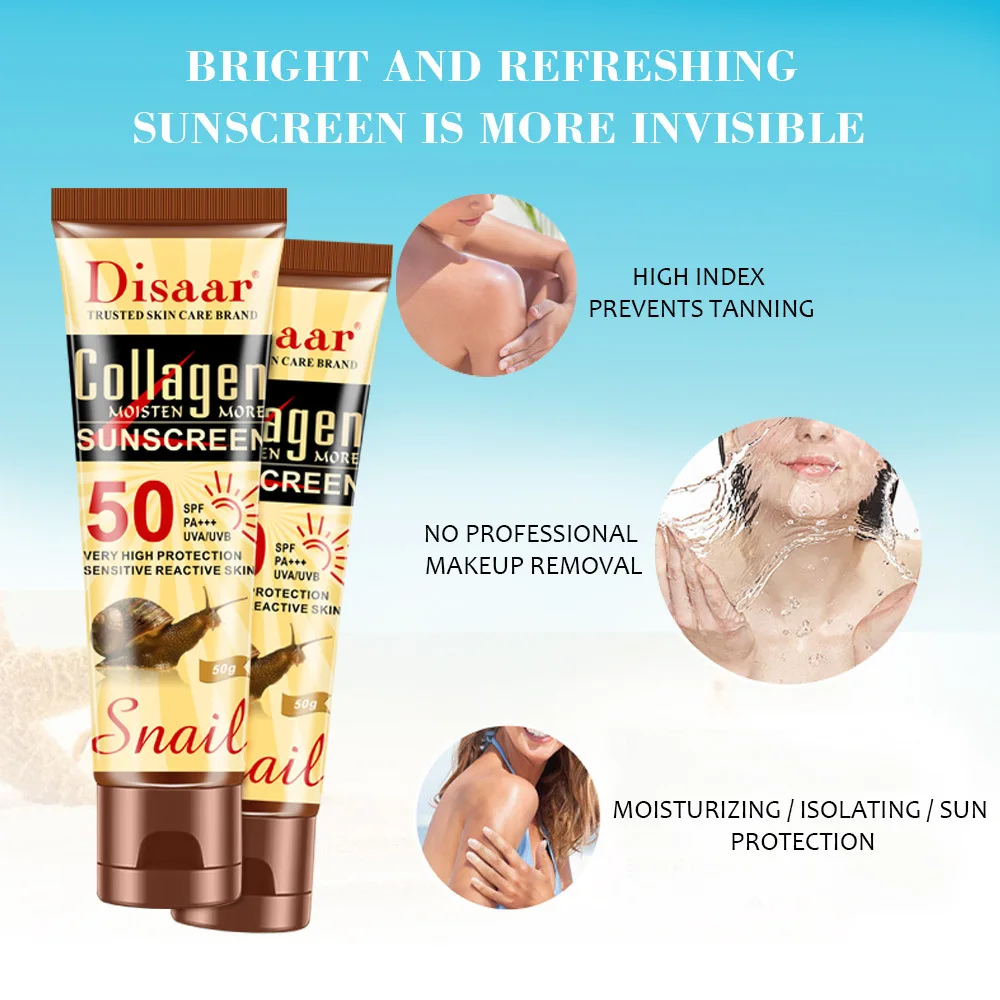 Protetor Solar Disaar com Colá - Spf 50 Waterproof Sunscreen avaliação e preço