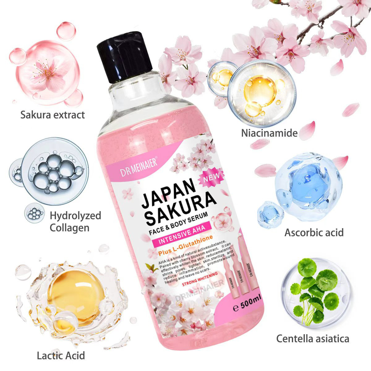 500ml japão sakura rosto corpo - Niacinamide Pore Shrinking Essence avaliação e preço
