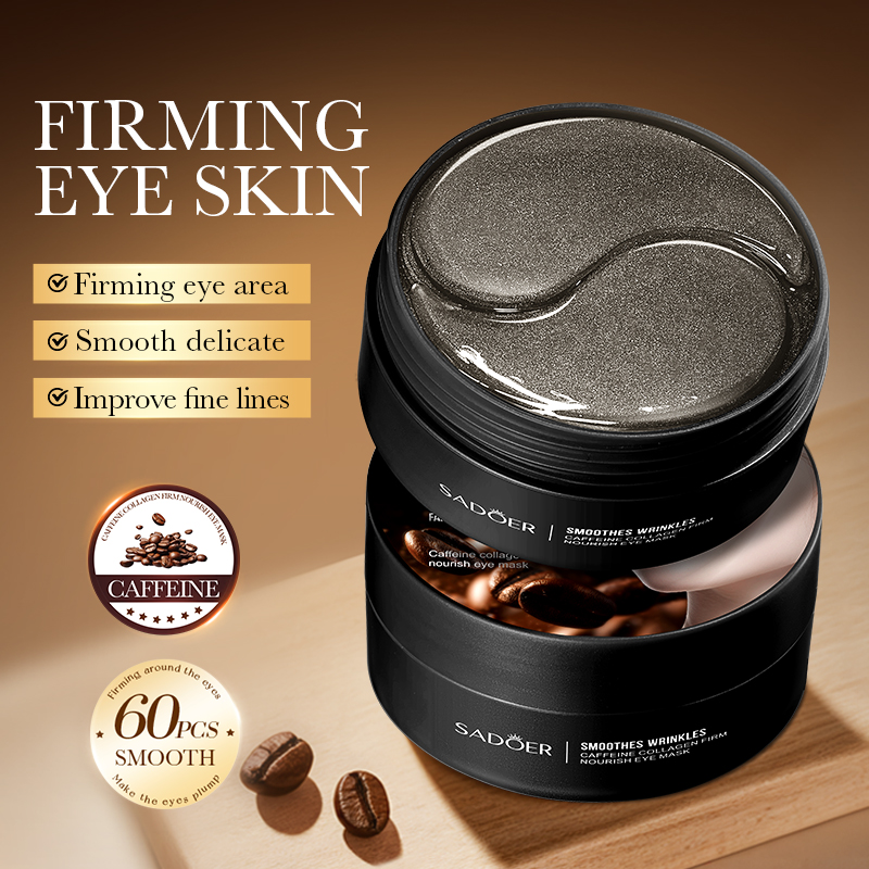 60 pçs sadoer cafeína cristal  - Collagen Under Eye Patches avaliação e preço