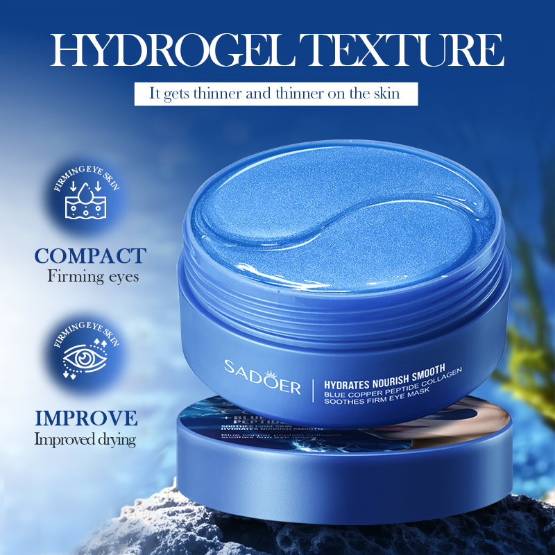 60 pçs sadoer cafeína cristal  - Collagen Under Eye Patches avaliação e preço