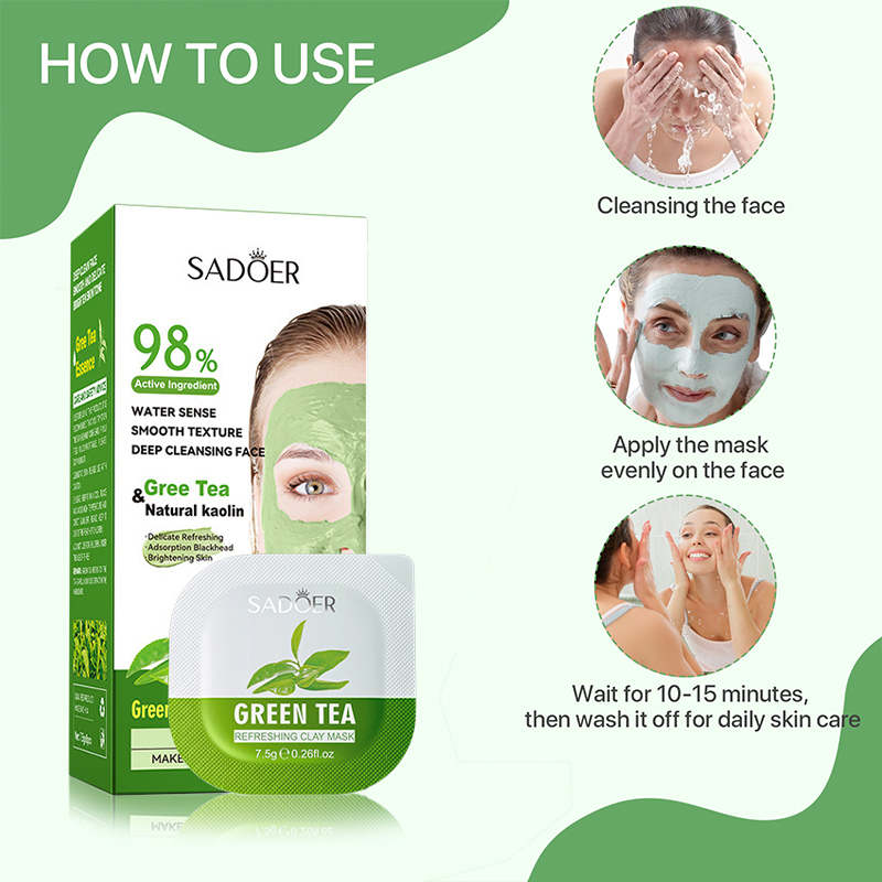 8 pçs chá verde limpeza máscar - Green Tea Cleansing Clay Mask avaliação e preço
