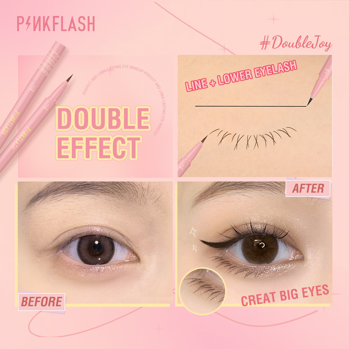 Pinkflash preto líquido lápis  - Waterproof Liquid Eyeliner Pen avaliação e preço