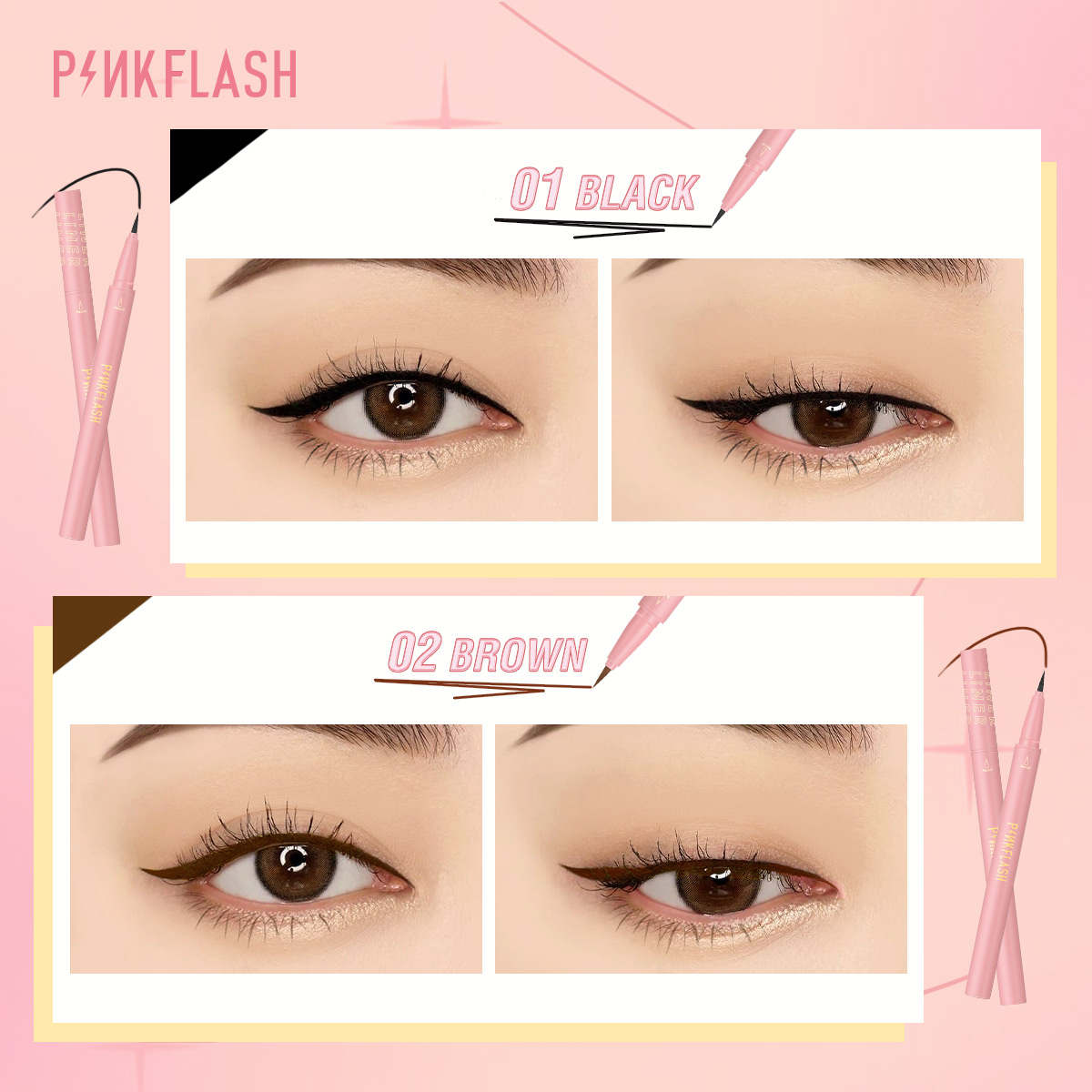 Pinkflash preto líquido lápis  - Waterproof Liquid Eyeliner Pen avaliação e preço