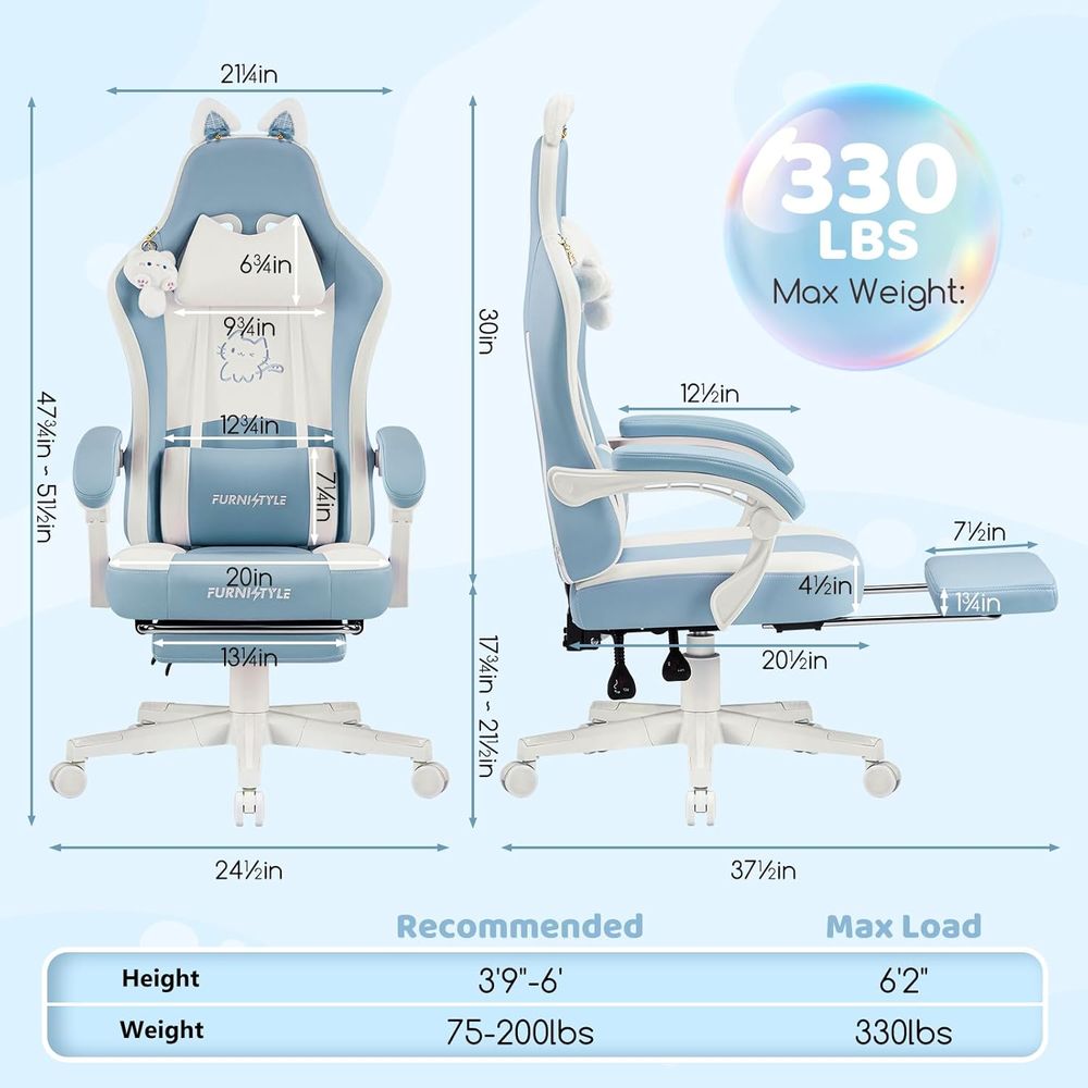 Cadeira de Jogos Ergonômica Az - Massage avaliação e preço